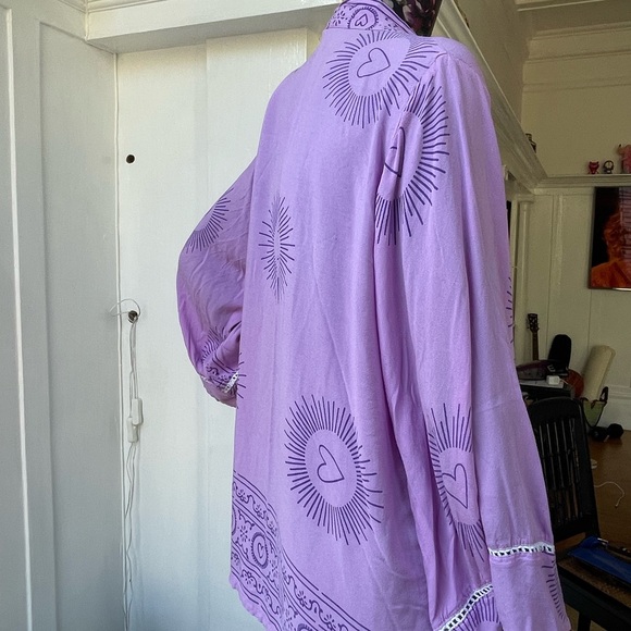 Welcome to love club Lavender duster short kimono - Picture 4 of 5